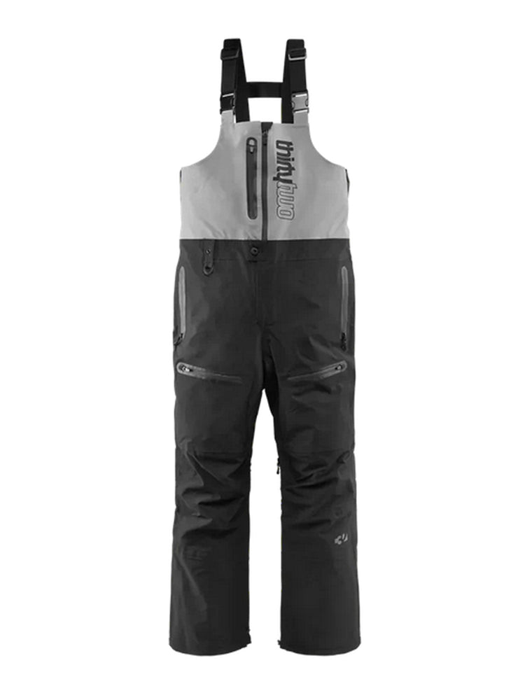 THIRTYTWO TM-3 RECYCLED BIB SNOWBOARD PANT - BLACK/GREY - 2026 BLACK GREY SNOWBOARD PANTS