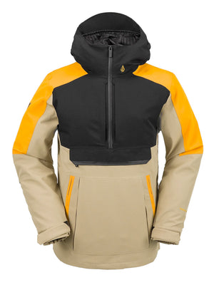 
                  
                    Load image into Gallery viewer, VOLCOM BRIGHTON PULLOVER SNOWBOARD JACKET - GOLD - 2024 GOLD SNOWBOARD JACKETS
                  
                