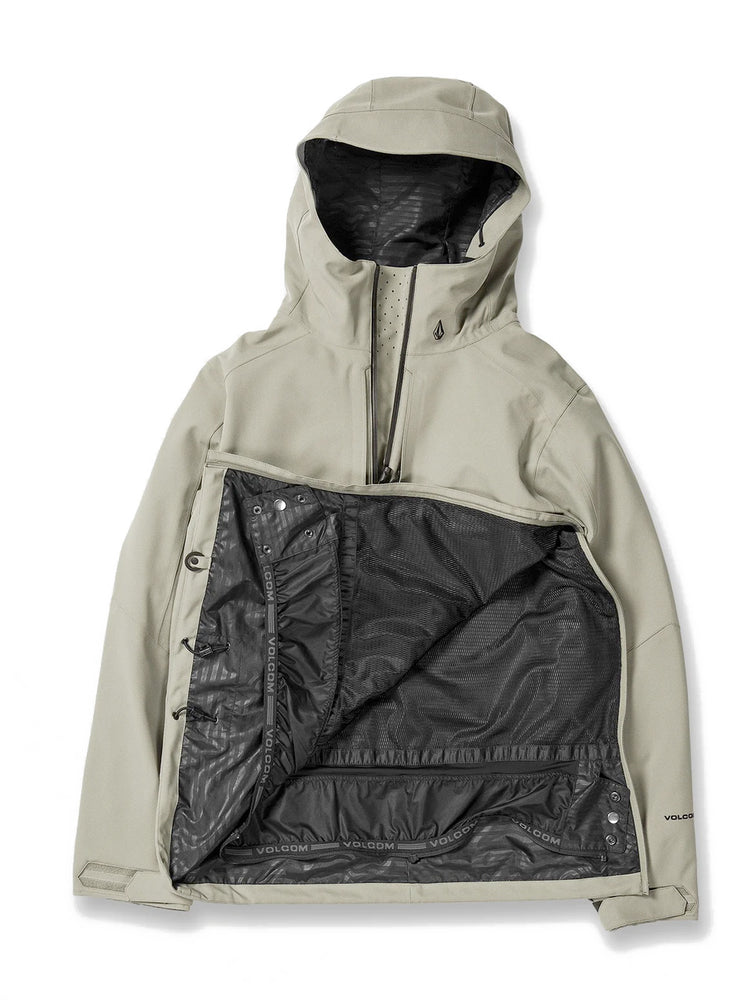 
                  
                    Load image into Gallery viewer, VOLCOM BRIGHTON PULLOVER SNOWBOARD JACKET - LIGHT MILITARY - 2024 SNOWBOARD JACKETS
                  
                