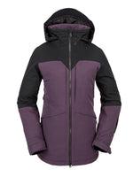 VOLCOM WOMENS SHELTER 3D STRETCH SNOWBOARD JACKET - BLACKBERRY - 2024 BLACKBERRY SNOWBOARD JACKETS