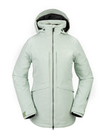 VOLCOM WOMENS SHELTER 3D STRETCH SNOWBOARD JACKET - SAGE FROST - 2024 SAGE FROST SNOWBOARD JACKETS