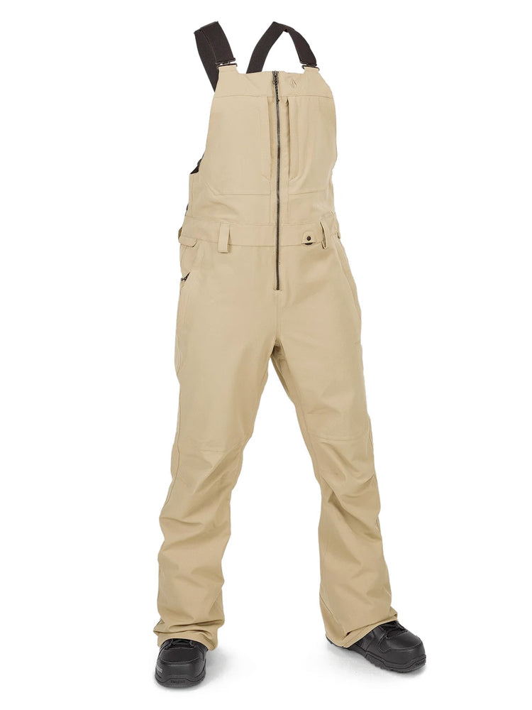 VOLCOM WOMENS SWIFT BIB OVERALL SNOWBOARD PANT - DARK KHAKI - 2024 DARK KHAKI SNOWBOARD PANTS