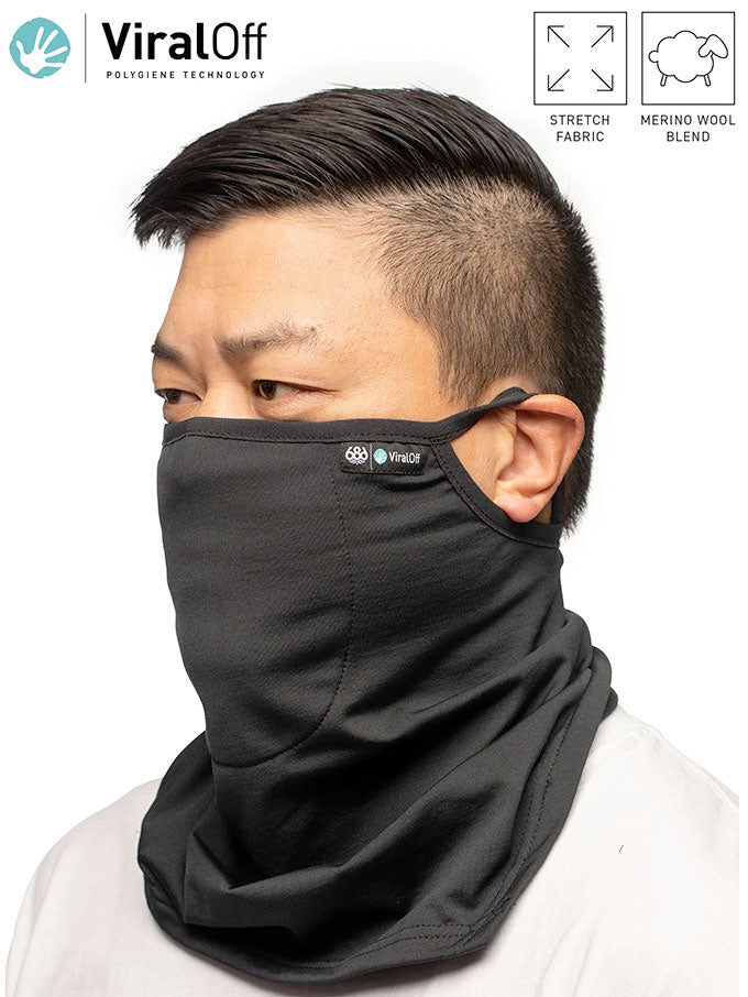 686 POLYGIENE VIRALOFF REFORM FACEMASK - BLACK O S BLACK FACEMASKS