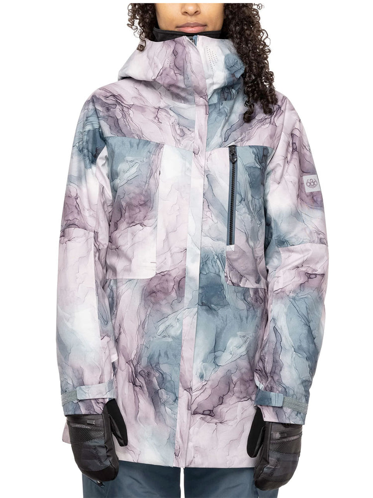 686 WOMENS MANTRA INSULATED SNOWBOARD JACKET - DUSTY ORCHID MARBLE - 2023 DUSTY ORCHID MARBLE SNOWBOARD JACKETS