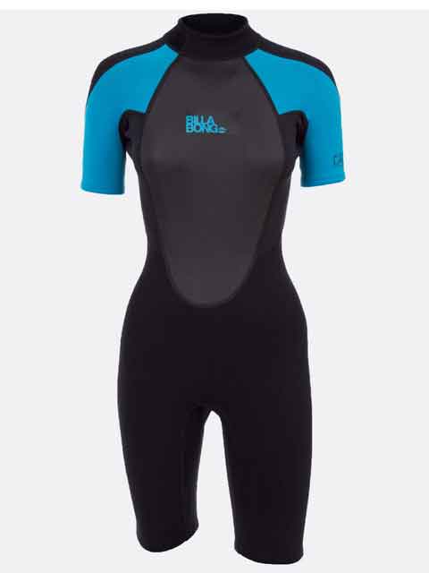 
                  
                    Load image into Gallery viewer, 2019 Billabong Launch Ladies 2MM Shorty Turquoise 6 Womens shorty wetsuits
                  
                