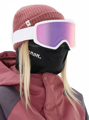 
                  
                    Load image into Gallery viewer, ANON WOMENS DERINGER MFI SNOWBOARD GOGGLE - WHITE - WHITE SONAR PINK GOGGLES
                  
                