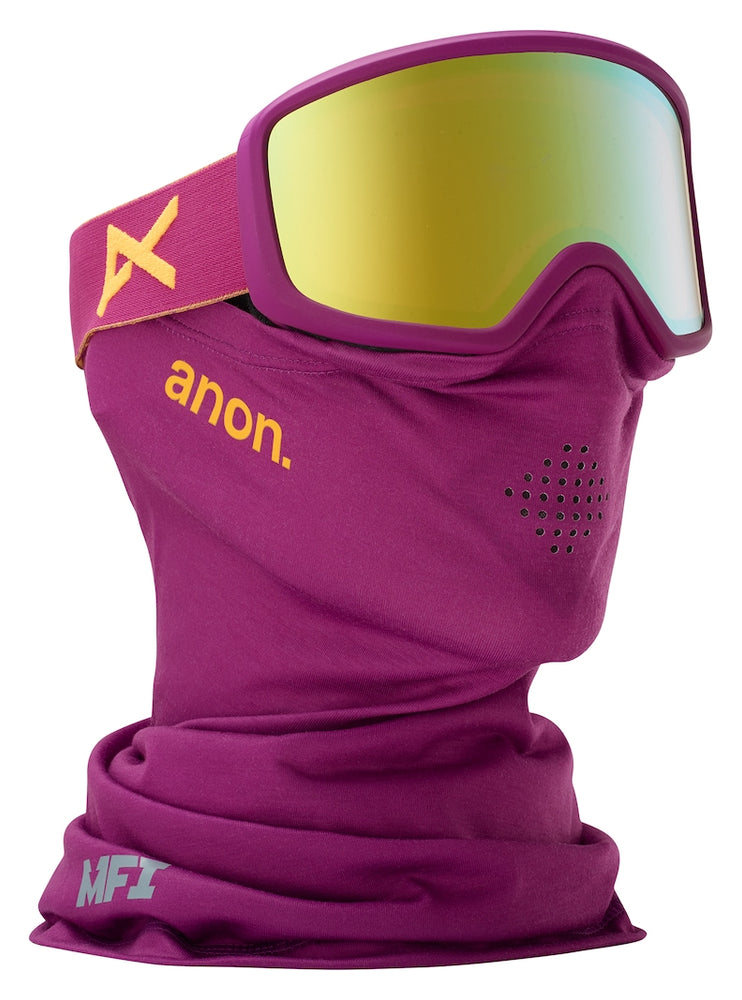 ANON WOMENS DERINGER MFI SNOWBOARD GOGGLE - PURPLE - 2018 PURPLE GOLD CHROME GOGGLES