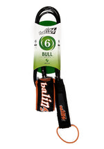 BALIN BULL SERIES 6' 7MM - SURFBOARD LEASH 6' BLACK ORANGE SURF LEASH