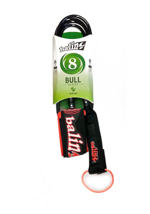 
                  
                    Load image into Gallery viewer, BALIN BULL SERIES 8&amp;#39; 7MM - SURFBOARD LEASH 8&amp;#39; BLACK RED SURF LEASH
                  
                