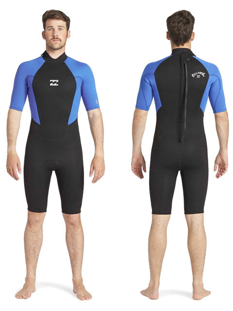 2021 Billabong Intruder 2MM Shorty Wetsuit Blue Mens shorty wetsuits