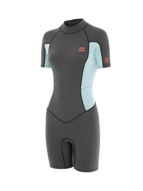 Billabong Launch 2mm Ladies Shorty Wetsuit - Grey - 2022 Womens shorty wetsuits
