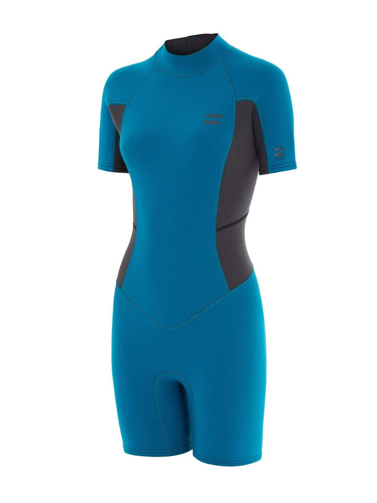 Billabong Launch 2mm Ladies Shorty Wetsuit - Pacific - 2022 Womens shorty wetsuits