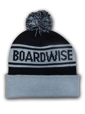 
                  
                    Load image into Gallery viewer, BOARDWISE POM BEANIE - BLACK ONE SIZE BEANIES
                  
                