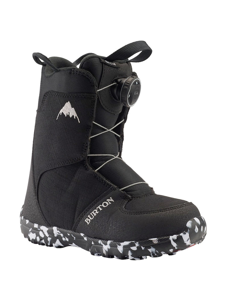 BURTON KIDS GROM BOA SNOWBOARD BOOTS - 2023 BLACK SNOWBOARD BOOTS