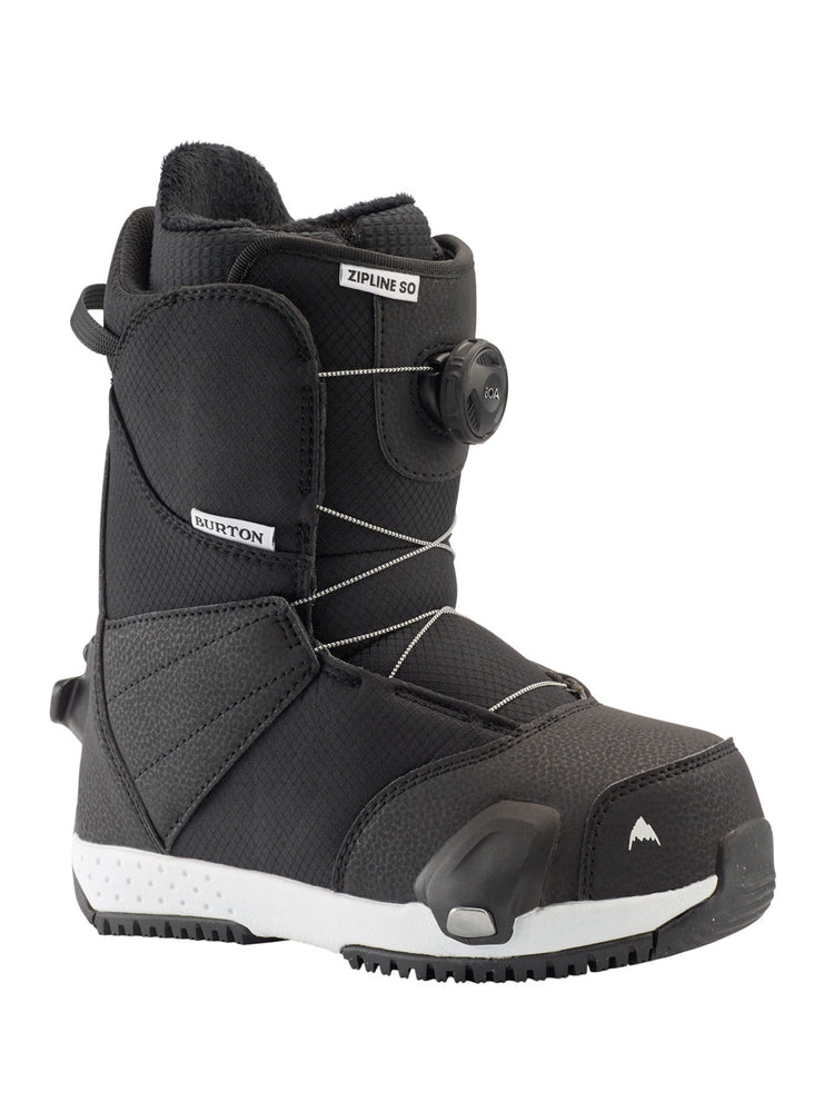 BURTON KIDS ZIPLINE STEP ON SNOWBOARD BOOTS - BLACK - 2023 BLACK SNOWBOARD BOOTS