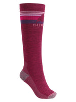 BURTON WOMENS EMBLEM MIDWEIGHT SNOWBOARD SOCKS - SANGRIA - 2022 SANGRIA SOCKS