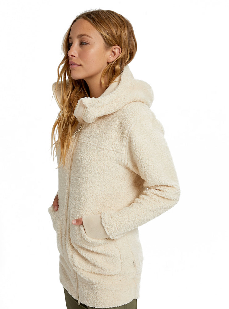 BURTON WOMENS MINXY FULL ZIP FLEECE - CREME BRULEE SHERPA - 2021 FLEECE