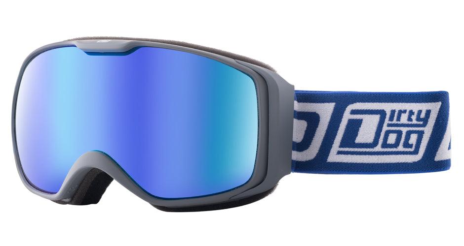 DIRTY DOG ATOM SNOWBOARD GOGGLES - GREY BLUE MIRROR MATTE DARK GREY BLUE MIRROR GOGGLES