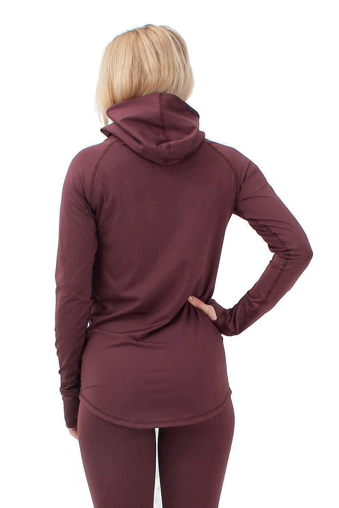 EIVY ICECOLD HOODED THERMAL TOP - WINE- 2019 BASE LAYERS