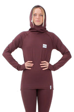 EIVY ICECOLD HOODED THERMAL TOP - WINE- 2019 WINE BASE LAYERS