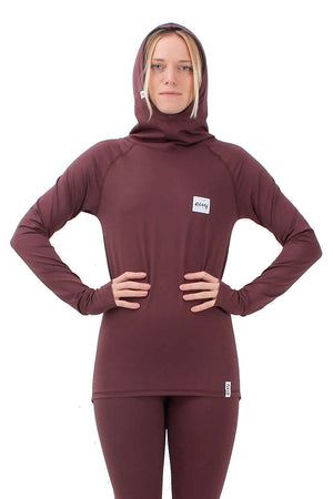 
                  
                    Load image into Gallery viewer, EIVY ICECOLD HOODED THERMAL TOP - WINE- 2019 WINE BASE LAYERS
                  
                