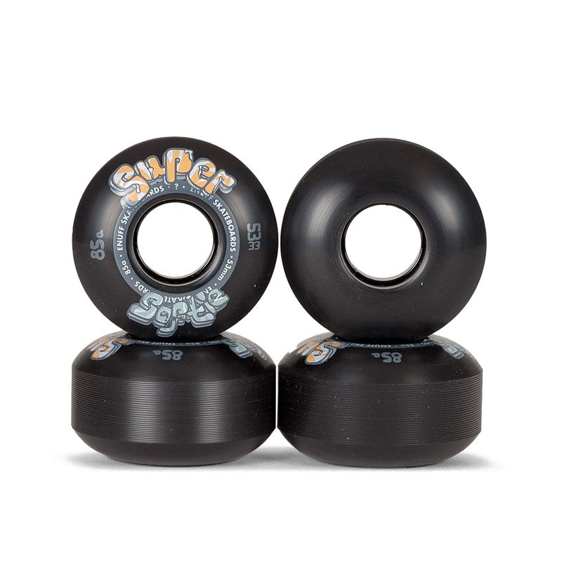 ENUFF SUPER SOFTIE - SKATEBOARD WHEELS 53 BLACK SKATEBOARD WHEELS