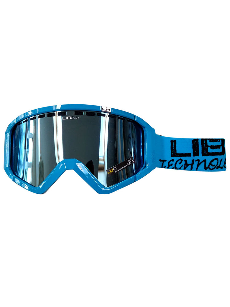 LIB TECH LOGO SNOWBOARD GOGGLE - BLUE BLUE SILVER BLUE GOGGLES