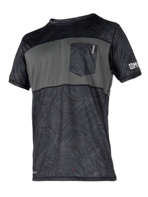 2018 Mystic Stone Quickdry Rash Tee Black XL Rashvests