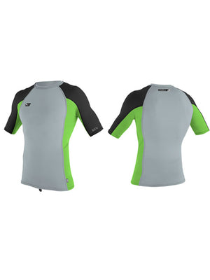 
                  
                    Load image into Gallery viewer, 18 O&amp;#39;Neill Premium Skins Mens SS Rash Vest Grey Glow Rashvests
                  
                