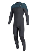O'Neill Blueprint Windfreak 5/4+MM Chest Zip Wetsuit - Black Cadet Blue - 2023 Mens winter wetsuits