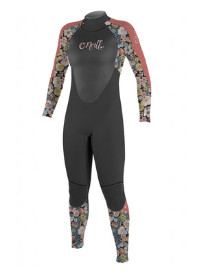 
                  
                    Load image into Gallery viewer, O&amp;#39;Neill Girls Epic BZ 5/4MM Wetsuit - Black Twiggy Rose - 2023 Kids winter wetsuits
                  
                