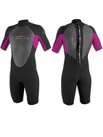 O'Neill Girls Reactor Shorty 2 MM 2014 Black Pink 8 Kids shorty wetsuits
