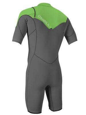 
                  
                    Load image into Gallery viewer, O&amp;#39;Neill Hammer 2MM Chest Zip Shorty Wetsuit - Graphite Dayglow - 2022 Mens shorty wetsuits
                  
                