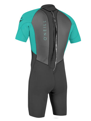 
                  
                    Load image into Gallery viewer, O&amp;#39;Neill Kids Reactor 2MM Shorty Wetsuit - Black Aqua - 2022 Kids shorty wetsuits
                  
                