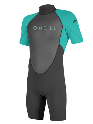 
                  
                    Load image into Gallery viewer, O&amp;#39;Neill Kids Reactor 2MM Shorty Wetsuit - Black Aqua - 2022 16 Kids shorty wetsuits
                  
                