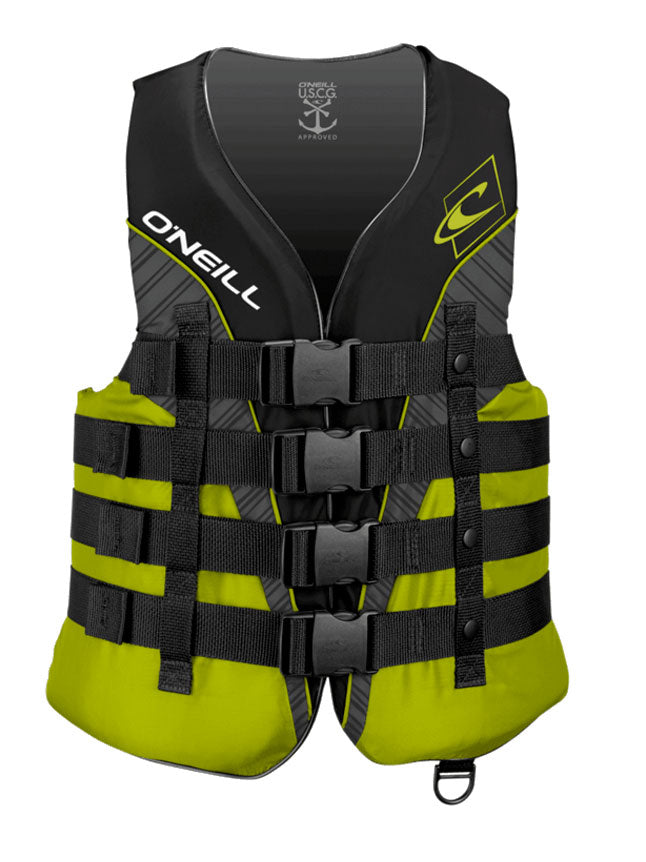 O'Neill Superlite 50N ISO Wake/Ski Vest - Black Lime Smoke - 2024 Buoyancy Vests