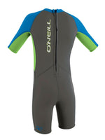 O'Neill Reactor Toddler Shorty Wetsuit - Graphite Dayglow Kids shorty wetsuits