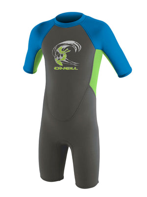 
                  
                    Load image into Gallery viewer, O&amp;#39;Neill Reactor Toddler Shorty Wetsuit - Graphite Dayglow Kids shorty wetsuits
                  
                