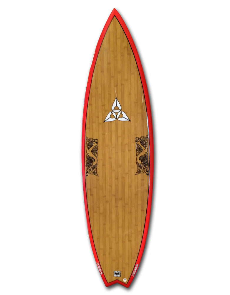O'SHEA FISH 6'4" SURFBOARD 6'4" RED WOOD SURFBOARDS