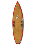 O'SHEA FISH 6'4" SURFBOARD 6'4" RED/WOOD SURFBOARDS