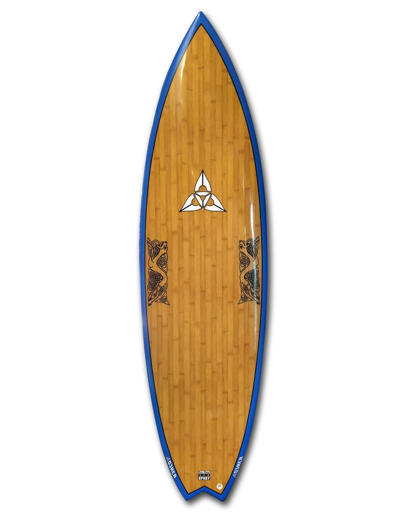 O'SHEA FISH 6'6" SURFBOARD 6'6" BLUE WOOD SURFBOARDS
