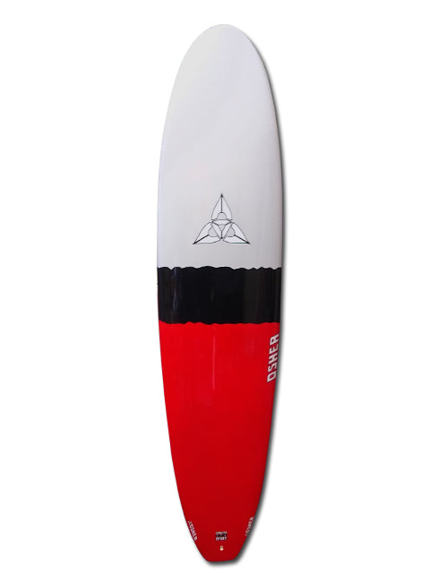 O'SHEA MINI MAL 7'6" - GREY BLACK RED - SURFBOARD 7'6" GREY BLACK RED SURFBOARDS