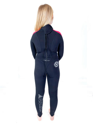 
                  
                    Load image into Gallery viewer, O&amp;#39;Shea Prisma 3/2 mm Kids Summer Wetsuit - Black Pink Kids summer wetsuits
                  
                