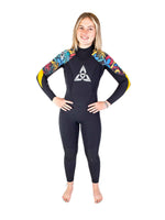 O'Shea Womens Halo 3/2mm Wetsuit - Tropical Print - 2024 Womens summer wetsuits