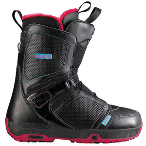 
                  
                    Load image into Gallery viewer, SALOMON WOMENS PEARL SNOWBOARD BOOTS - 2013 BLACK/RED SNOWBOARD BOOTS
                  
                