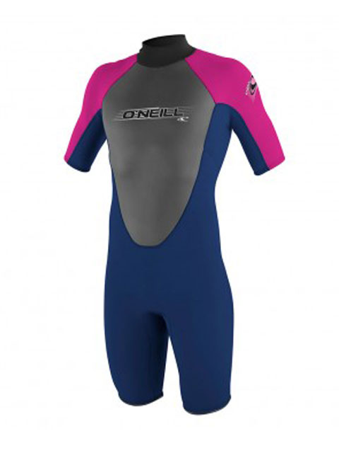 2016 O'Neill Kids Reactor Shorty 2 MM Navy Pink Kids shorty wetsuits