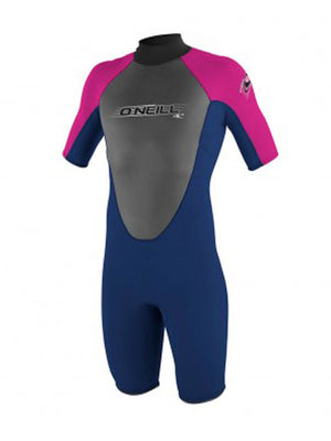 
                  
                    Load image into Gallery viewer, 2016 O&amp;#39;Neill Kids Reactor Shorty 2 MM Navy Pink Kids shorty wetsuits
                  
                