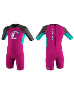 
                  
                    Load image into Gallery viewer, 2018 O&amp;#39;Neill Reactor 2mm Toddler Shorty Berry Aqua Kids shorty wetsuits
                  
                