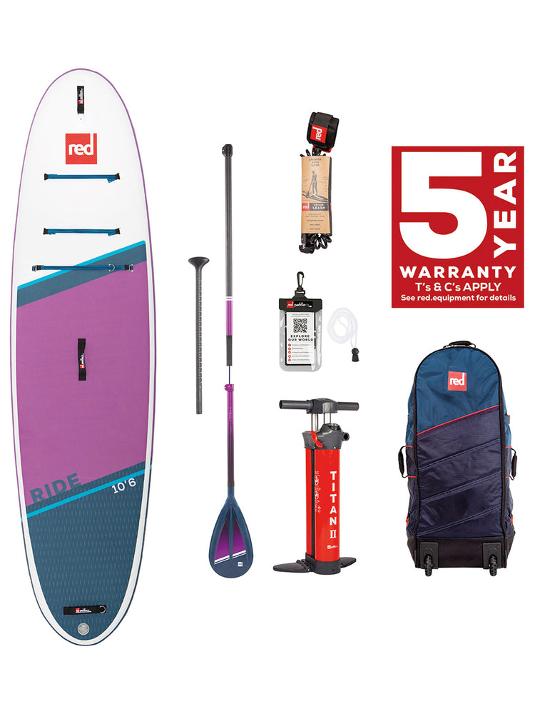 Red Paddle Co Ride 10'6 SE Inflatable SUP Package - 2022 Hybrid Tough 10'6 Inflatable SUP Boards