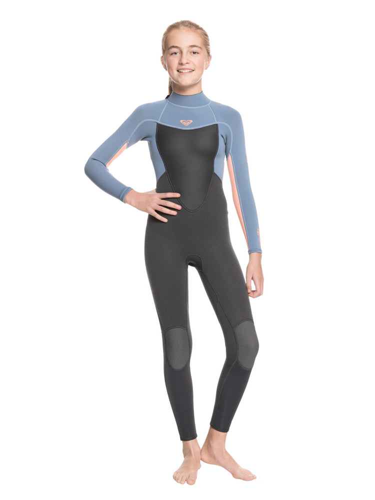 
                  
                    Load image into Gallery viewer, Roxy Girls Prologue 3/2MM Wetsuit - Cloud Black Powdered Grey Sunglow - 2022 Kids summer wetsuits
                  
                